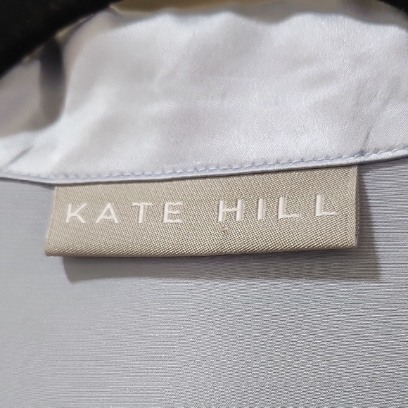 Kate Hill 100% Silk Soft Gray Long Sleeve Blouse - Picture 2 of 10